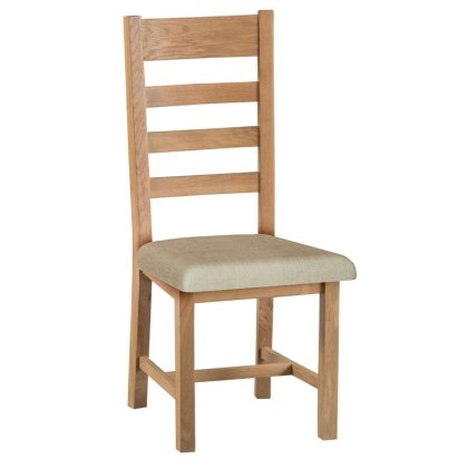 Norfolk Oak Ladder Back Chair Fabric Seat Norfolk Oak Ladder Back Chair Fabric Seat
