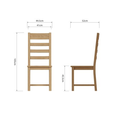 Norfolk Oak Ladder Back Chair Wooden Seat