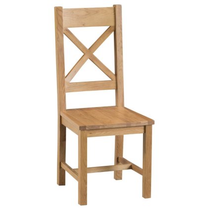 Norfolk Oak Cross Back Chair Wooden Seat