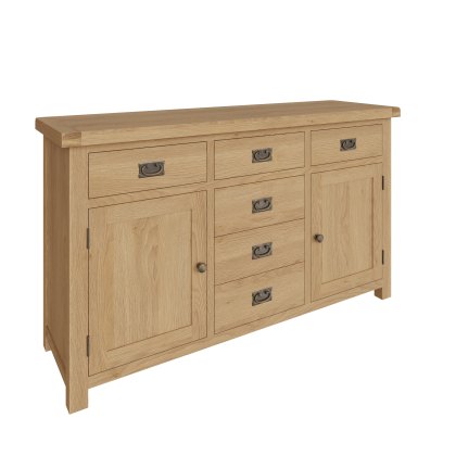 Norfolk Oak 2 Door 6 Drawer Sideboad