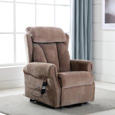 Georgia Dual Motor Lift & Rise Recliner Chair in Fawn Fabric Georgia Dual Motor Lift & Rise Recliner Chair in Fawn Fabric