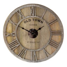 Nickel & Wooden Skeleton Clock