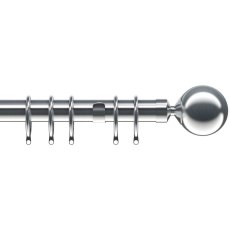 Nicola Satin Silver 28mm Curtain Pole Set Nicola Satin Silver 28mm Curtain Pole Set