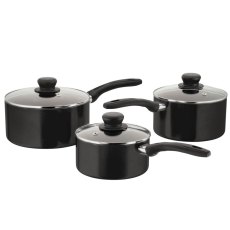 Judge Radiant Black 3 Piece Saucepan Set Judge Radiant Black 3 Piece Saucepan Set