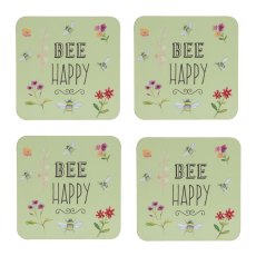 David Mason Designs Bee Happy Set of 4 Coasters