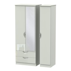 Carrie Triple 2 Drawer Mirror Wardrobe Carrie Triple 2 Drawer Mirror Wardrobe