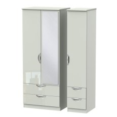 Carrie Triple 2 Drawer Wardrobe with Mirror Carrie Triple 2 Drawer Wardrobe with Mirror