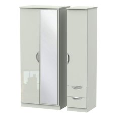 Carrie Triple Door Mirror and Drawer Wardrobe Carrie Triple Door Mirror and Drawer Wardrobe
