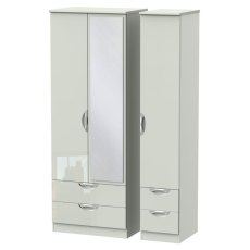 Carrie Tall Triple 2 Drawer Wardrobe with Mirror Carrie Tall Triple 2 Drawer Wardrobe with Mirror