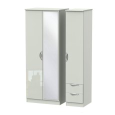 Carrie Tall Triple Mirror Wardrobe with Drawer Carrie Tall Triple Mirror Wardrobe with Drawer