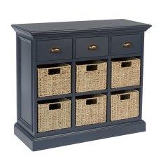 Farmhouse Collection 3 Drawer 6 Basket - Midnight