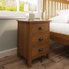 Hastings Editions 3 Drawer Bedside Cabinet in Oak