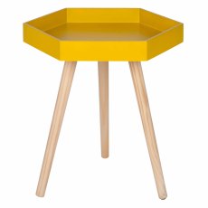 Mustard Pine/MDF Hexagon Table Mustard Pine/MDF Hexagon Table