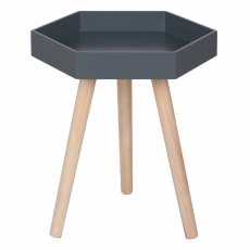 Dark Grey Pine/MDF Hexagon Table