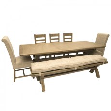 Heritage 2m Extending Dining Table with Bench & 5 Chairs