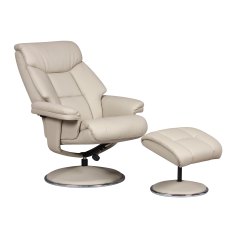 Biarritz Swivel Recliner Chair & Stool Set in Bone Biarritz Swivel Recliner Chair & Stool Set in Bone