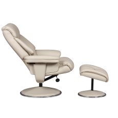 Biarritz Swivel Recliner Chair & Stool Set in Bone Biarritz Swivel Recliner Chair & Stool Set in Bone