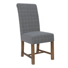 Heritage Upholstered Dining Chair in Check Grey Heritage Upholstered Dining Chair in Check Grey