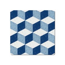 Denby Set of 4 Blue Geometric Square Placemats Denby Set of 4 Blue Geometric Square Placemats