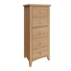 Stiffkey 5 Drawer Narrow Chest in Oak