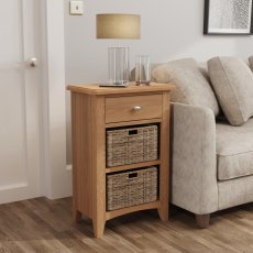Stiffkey 1 Drawer 2 Basket Unit in Oak Stiffkey 1 Drawer 2 Basket Unit in Oak
