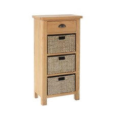 Hastings 1 Drawer 3 Basket Unit in Oak