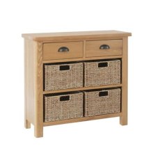 Hastings 2 Drawer 4 Basket Unit in Oak