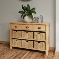 Hastings Editions 3 Drawer 6 Basket Unit in Oak