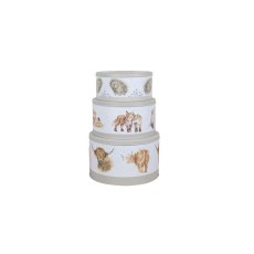 Wrendale Cake Tin Nest Cow Fox Hedgehog Wrendale Cake Tin Nest Cow Fox Hedgehog