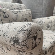 Beaumont Accent Chair in Floral Mocha Fabric
