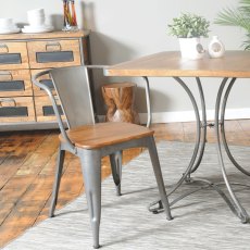 Re-Engineered Gunmetal Navy Chair Mango Seat Re-Engineered Gunmetal Navy Chair Mango Seat