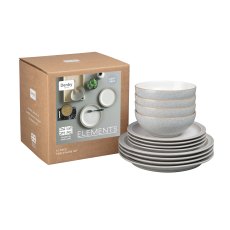 Denby Elements 12 Piece Dinner Set Grey Denby Elements 12 Piece Dinner Set Grey