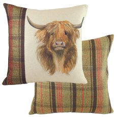Hunter Highland Cow Cushion Poly Filled 43x43 Hunter Highland Cow Cushion Poly Filled 43x43
