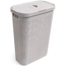 Rattan Slim Laundry Hamper Calico Rattan Slim Laundry Hamper Calico