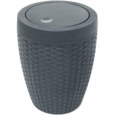 Addis Rattan Bathroom Bin Charcoal