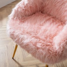 Ivy Chair in Pink Faux Fur Ivy Chair in Pink Faux Fur