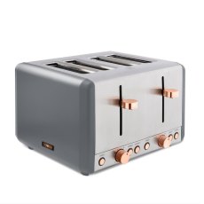 Tower Cavaletto 4 Slice Toaster Grey Tower Cavaletto 4 Slice Toaster Grey