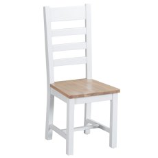 Tenby Ladder Back Chair Wooden Off White Tenby Ladder Back Chair Wooden Off White