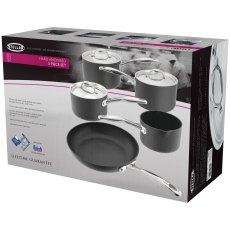 Stellar Element Hard Anodised 5 Piece Non Stick Pan Set