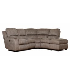 Montana Corner Sofa with Storage Stool in Pecan - Right-Hand Facing
