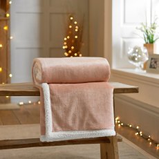 Blackbrook Sherpa Lined throw Pink