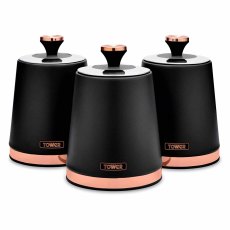 Tower Cavaletto Set of 3 cannisters Black Tower Cavaletto Set of 3 cannisters Black