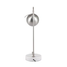 Feliciani Brush Silver Metal and White Marble Task Lamp