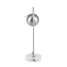 Feliciani Brush Silver Metal and White Marble Task Lamp Feliciani Brush Silver Metal and White Marble Task Lamp