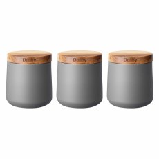 Denby Set of 3 Grey Storage Cannisters Denby Set of 3 Grey Storage Cannisters