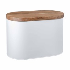 Denby White Bread Bin with Acacia Lid Denby White Bread Bin with Acacia Lid