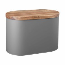 Denby Grey Bread Bin with Acacia Lid Denby Grey Bread Bin with Acacia Lid