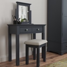 Turin Dressing Stool in Midnight Grey