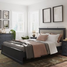 Turin Bed in Midnight Grey