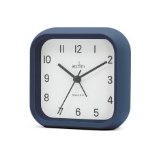 Acctim Carter Suede Blue Alarm Clock